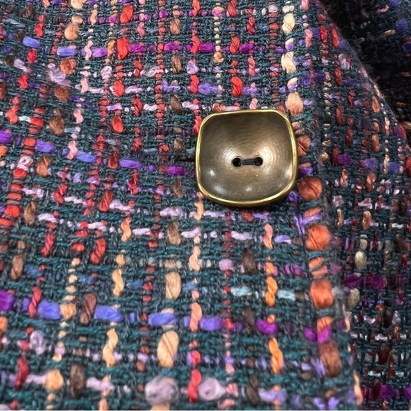 Coldwater Creek Sz 4 Colorful Woven Boucle Tweed Blazer Jacket - Picture 4 of 8